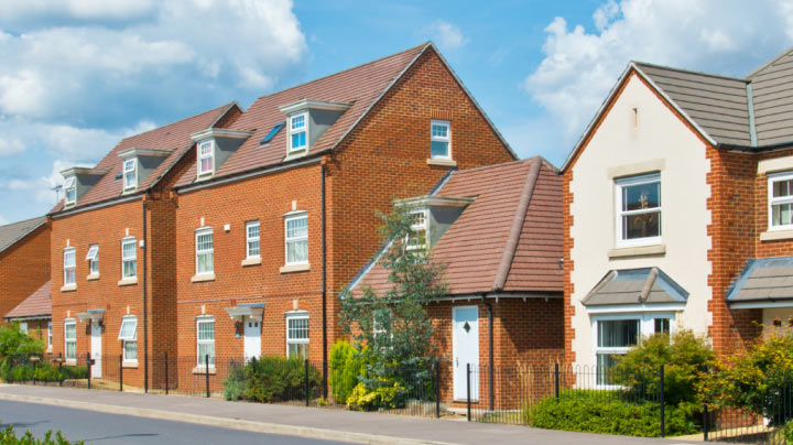 A row of modern properties